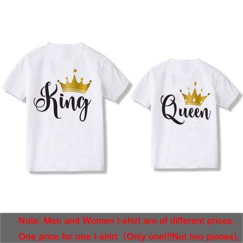 KING QUEEN Couple Men And Women Short Sleeve - Nioor