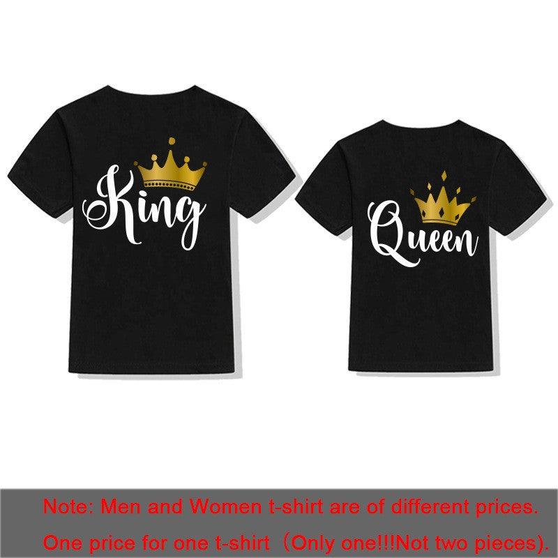 KING QUEEN Couple Men And Women Short Sleeve - Nioor