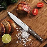 Knife Block with Knife, 9-Piece Kitchen Knife Set Sharp with Acrylic Block Holder, Wooden Handle with Manual Sharpener, Peeling Scissors - Best Cutlery Set Gift Amazon Platform Banned - Nioor