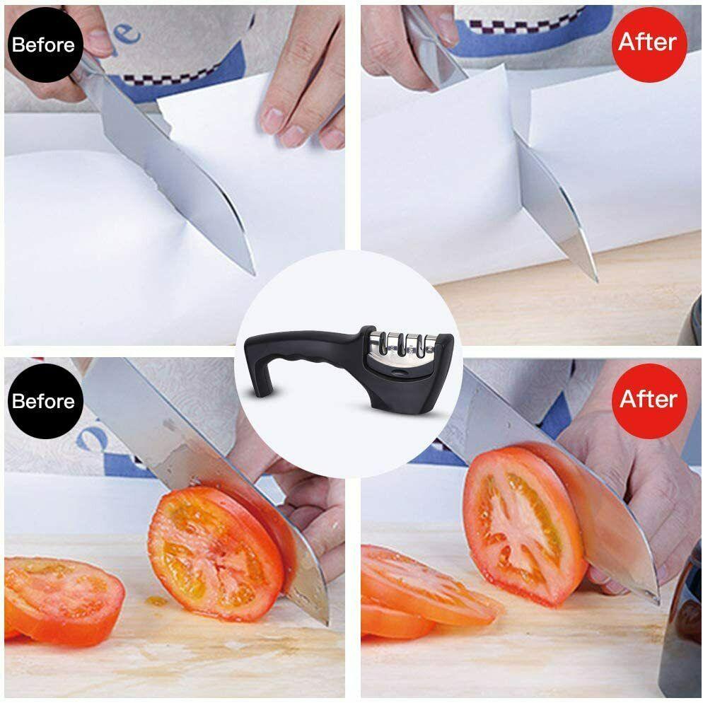 KNIFE SHARPENER Ceramic Tungsten Kitchen Knives Blade Sharpening System Tool USA - Nioor