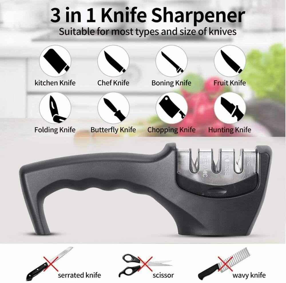 KNIFE SHARPENER Ceramic Tungsten Kitchen Knives Blade Sharpening System Tool USA - Nioor