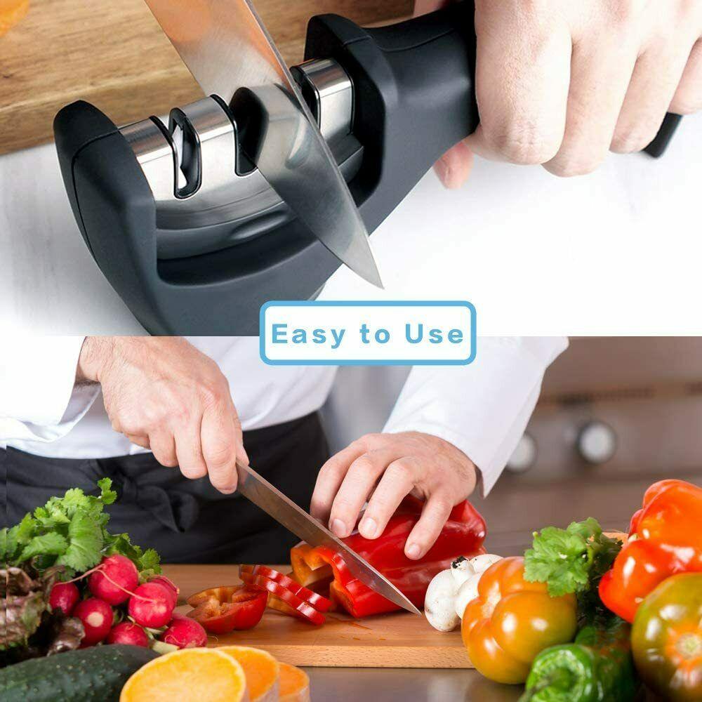 KNIFE SHARPENER Ceramic Tungsten Kitchen Knives Blade Sharpening System Tool USA - Nioor