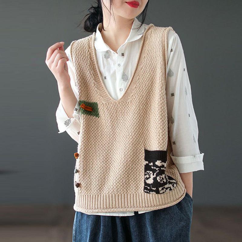 Knitted Fashion Loose Sweater Artistic Retro - Nioor