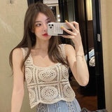 Knitted Small Tank Top Women's Summer French Sleeveless - Nioor