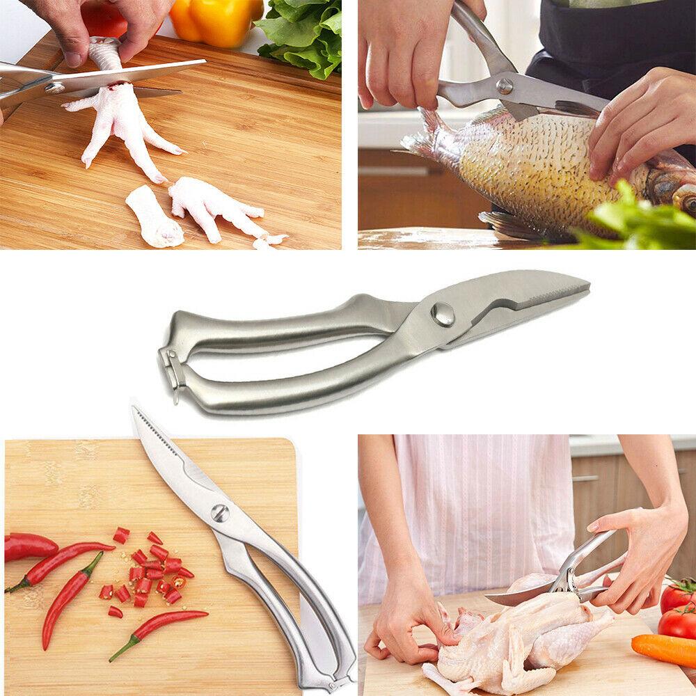 Knives Kitchen Shears Stainless Steel Poultry Fish Chicken Bone Scissors Kitchen Gadgets Chef Japanese Knife Cooking Stainless Steel Poultry Chicken Bone Scissors - Nioor