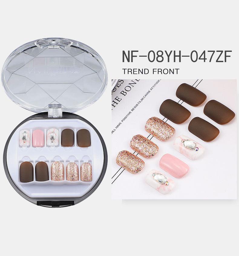 Korean Wearable Nail Art Short 30 Pieces In A Box Waterproof Removable Nail Art Ins Manicure Fake Nails - Nioor