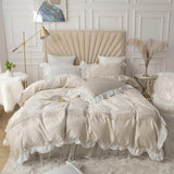 Lace Bed Skirt Quilt Cover Girl Heart Household Bedding Korean Princess Style Four-piece Quilt Cover - Nioor