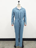 Lace-up Jeans Women's Slim Casual Jumpsuit - Nioor