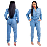 Lace-up Jeans Women's Slim Casual Jumpsuit - Nioor