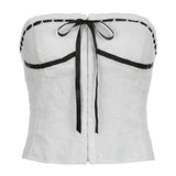 Lace-up Tube Top Inner Vest Sexy Top Short - Nioor