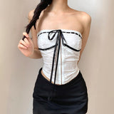 Lace-up Tube Top Inner Vest Sexy Top Short - Nioor