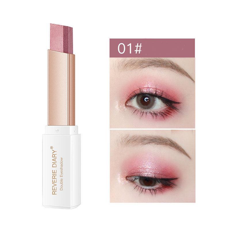 Lazy Eyeshadow Stick Stereo Gradient Shimmer Double Color Eye Shadow Pen Waterproof Easy To Wear Eyeshadow - Nioor