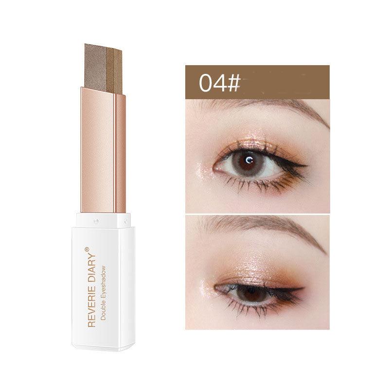 Lazy Eyeshadow Stick Stereo Gradient Shimmer Double Color Eye Shadow Pen Waterproof Easy To Wear Eyeshadow - Nioor