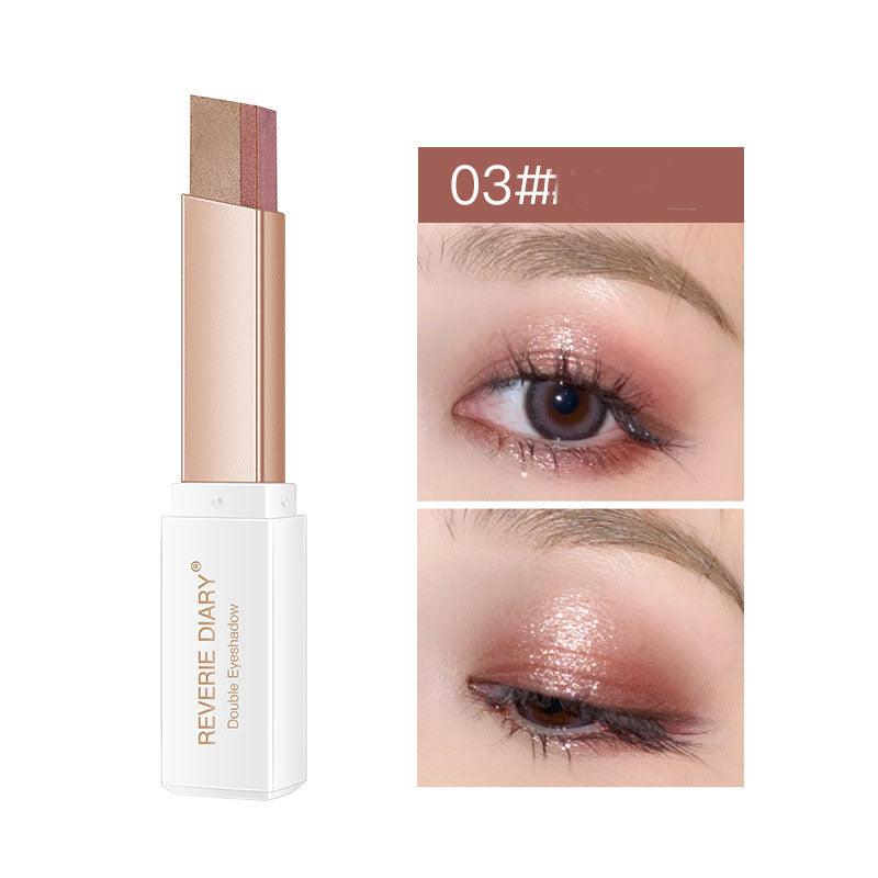 Lazy Eyeshadow Stick Stereo Gradient Shimmer Double Color Eye Shadow Pen Waterproof Easy To Wear Eyeshadow - Nioor