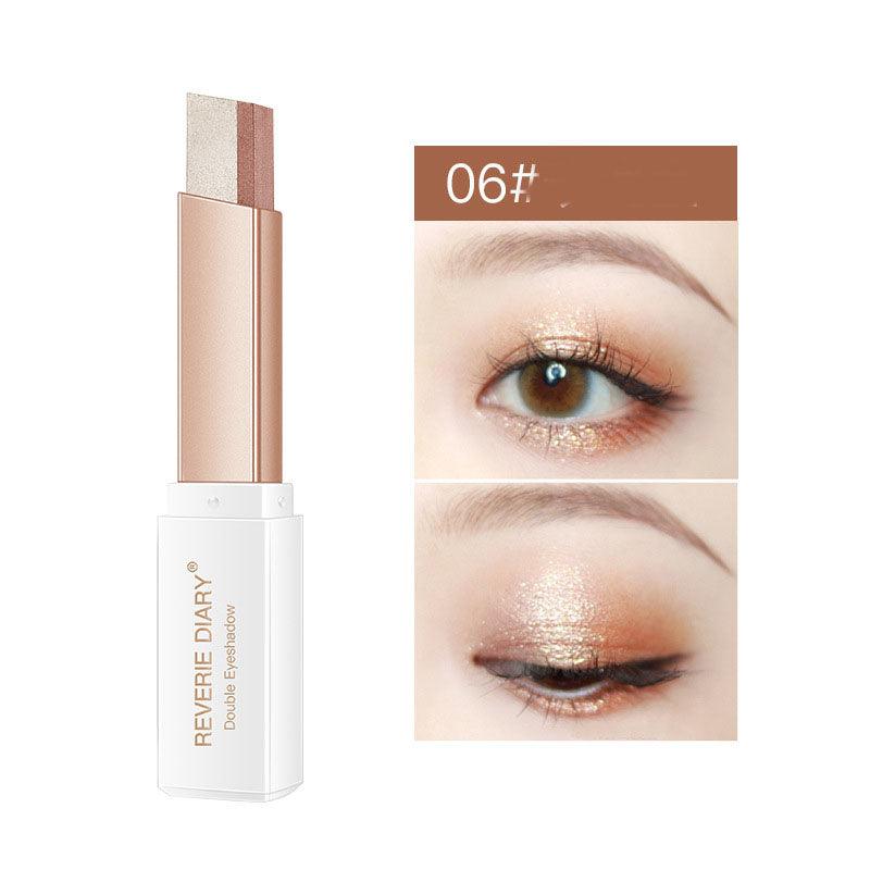 Lazy Eyeshadow Stick Stereo Gradient Shimmer Double Color Eye Shadow Pen Waterproof Easy To Wear Eyeshadow - Nioor