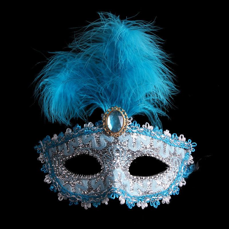 Leather Feather Mask Ball Party Mask - Nioor