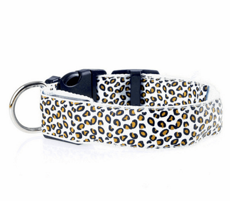 LED Dog Collar Safety Adjustable Nylon Leopard Pet Collar - Nioor