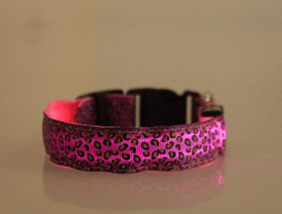 LED Dog Collar Safety Adjustable Nylon Leopard Pet Collar - Nioor