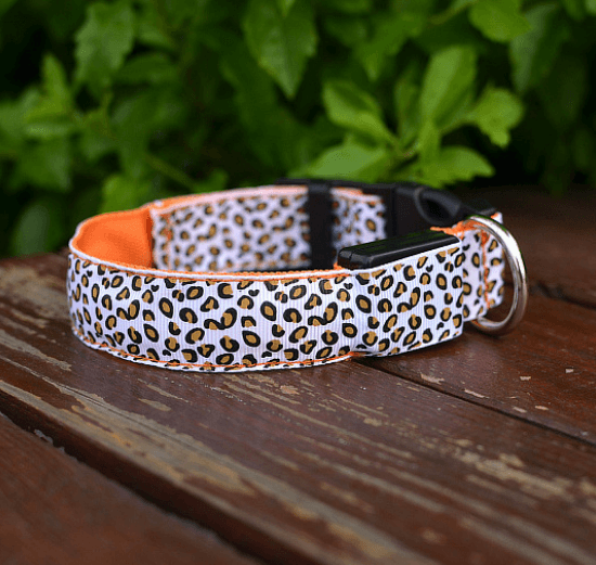 LED Dog Collar Safety Adjustable Nylon Leopard Pet Collar - Nioor