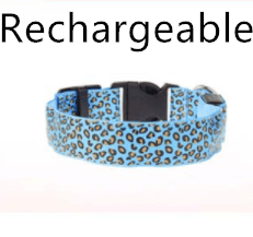 LED Dog Collar Safety Adjustable Nylon Leopard Pet Collar - Nioor