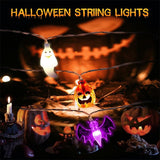 LED Halloween Pumpkin Spider Bat Skull String Light Lamp Home Garden Party Outdoor Halloween Decoration Lantern Light - Nioor