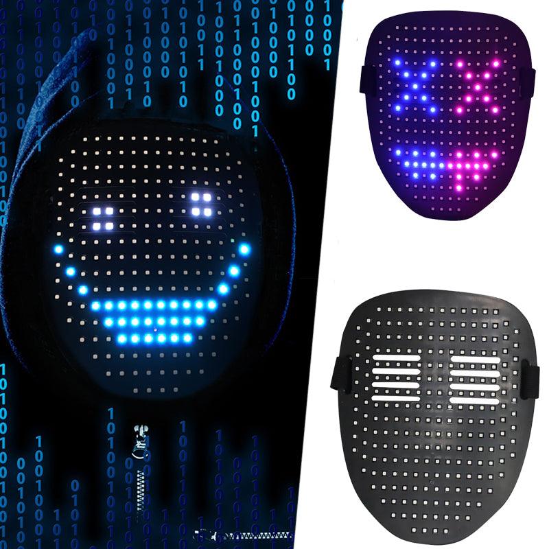 Led Mask Gesture Sensing With 50 Pattern Halloween Cosplay - Nioor