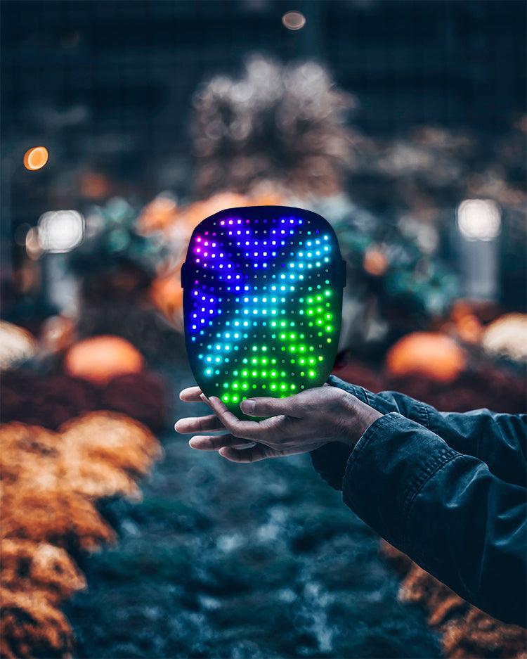 Led Mask Gesture Sensing With 50 Pattern Halloween Cosplay - Nioor