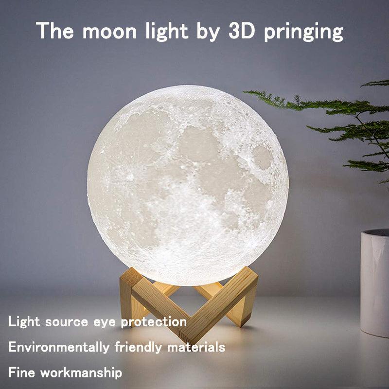 LED Night Lights Moon Lamp 3D Print Moonlight Timeable Dimmable Rechargeable Bedside Table Desk Lamp Children's Leds Night Light - Nioor