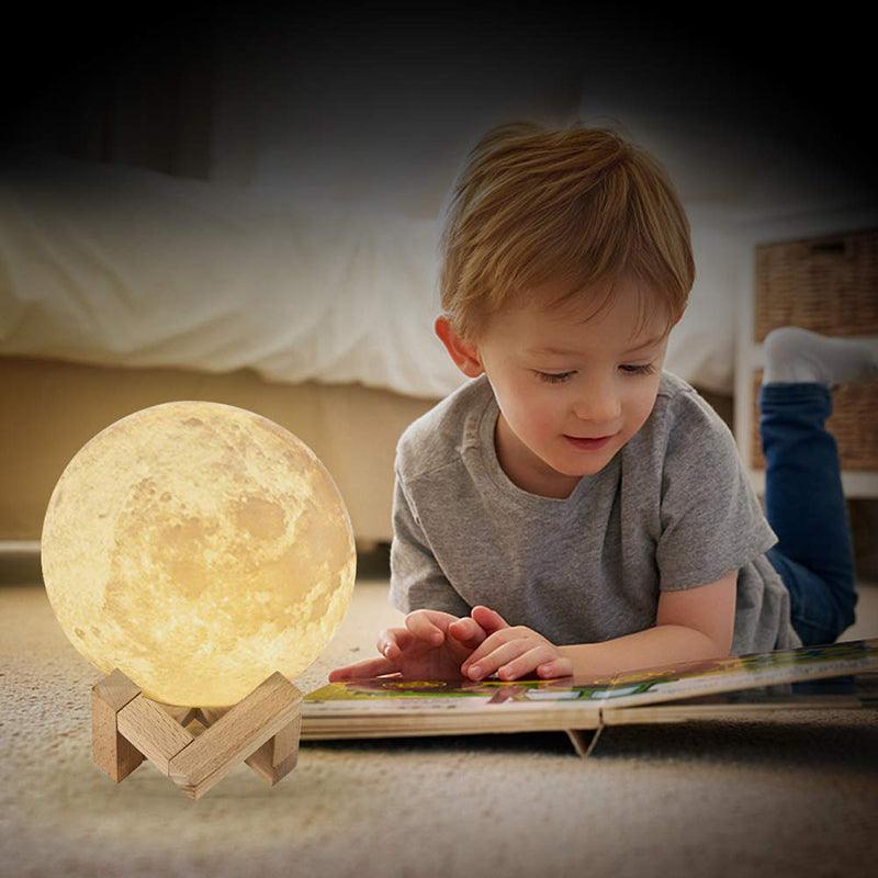 LED Night Lights Moon Lamp 3D Print Moonlight Timeable Dimmable Rechargeable Bedside Table Desk Lamp Children's Leds Night Light - Nioor