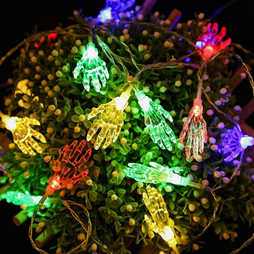 LED String Lights Halloween Ghost Hand For Halloween Outdoor Waterproof Decorations Halloween Indoor Warm White Lamp Decorations - Nioor