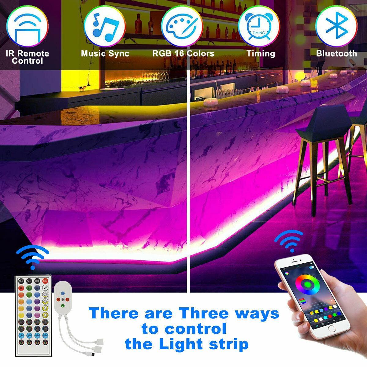 Led Strip Lights 5050 RGB Bluetooth Room Light Color Changing with Remote - Nioor