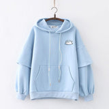 Letter Hooded Cashmere Padded Warm Sweater - Nioor