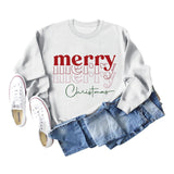 Letter Round Neck Christmas Loose Long Sleeve Sweater Girl - Nioor