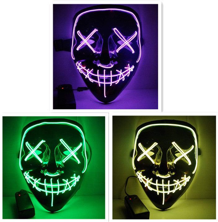 Line Up Festive Led Glitter Grimace Glow Mask - Nioor