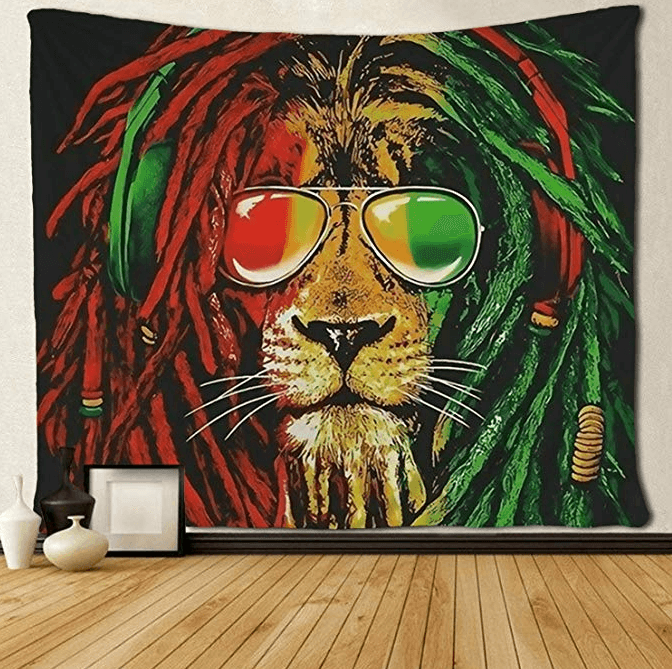 Lion tapestry art wall hippie art lion king tapestry - Nioor