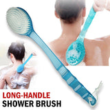 Long Handle Bath Body Brush Soft Back Shower Exfoliating Skin Scrubber Massager - Nioor