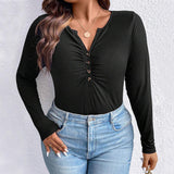 Long Sleeve Knitted Elegant Versatile Top - Nioor