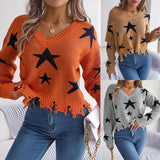 Long Sleeve Knitted Pullover Sweater - Nioor