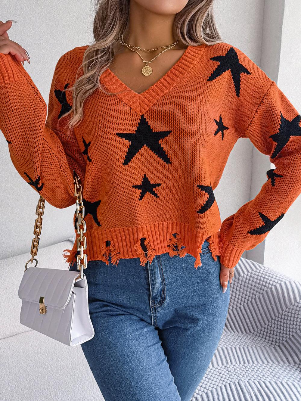 Long Sleeve Knitted Pullover Sweater - Nioor