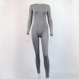 Long Sleeve Round Neck Jumpsuit Body Sculpting Fitness - Nioor