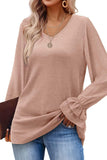 Long Sleeve Solid Color T Shirt Top - Nioor