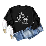 Loose Casual Letter Print Sweatshirt Yes' I M Cold New Round - Nioor