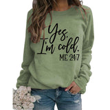 Loose Casual Letters Round Neck Print Sweatshirt - Nioor