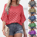 Loose Casual Ruffle Sleeve Top T-shirt - Nioor