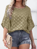 Loose Casual Ruffle Sleeve Top T-shirt - Nioor