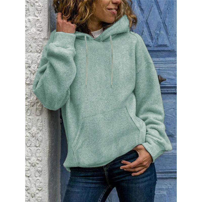 Loose Top Women's Solid Color Crew Neck Sweater - Nioor