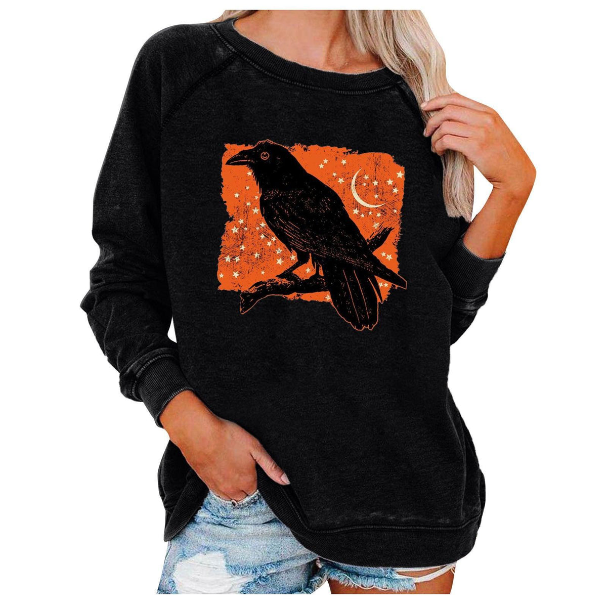 Loose Women's Tops Halloween Themed Sweatshirts - Nioor