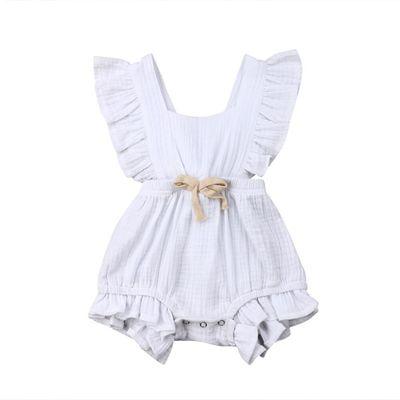 Lotus leaf lace sleeve bow baby dress - Nioor