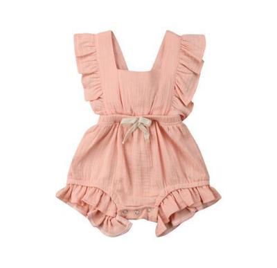 Lotus leaf lace sleeve bow baby dress - Nioor