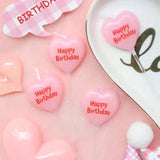 Love-shaped Happy Birthday Cake Decorated With Candles - Nioor